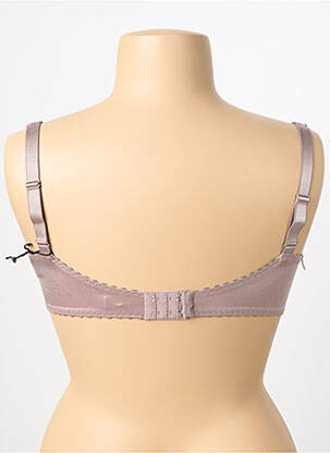 Sutien fără armatură sutien balconet cu decolteu înalt violet SECRET D'EVA femeie