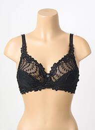 Sutien fără armatură sutien cupe întregi cu decolteu înalt negru SECRET D'EVA femme