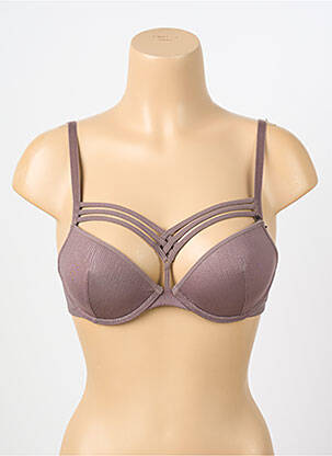 Sutien efect material satinat top sutien push-up maro MARLIES DEKKERS femeie