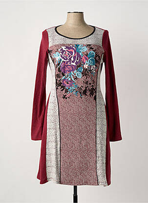 Rochie midi mâneci lungi mâneci lungi roșu MALOKA femme