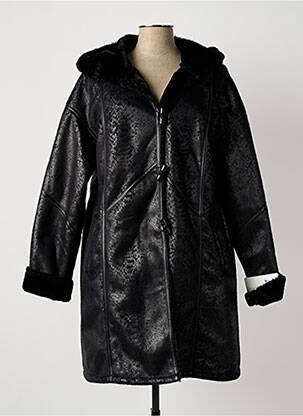 Palton lung negru EL INTERNATIONALE femeie