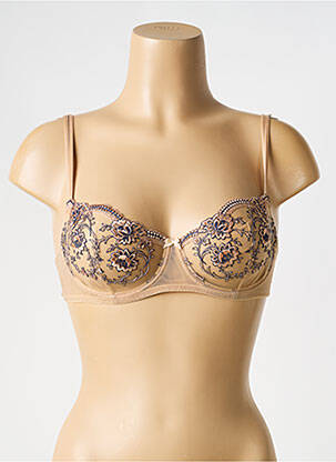 Sutien broderie sutien cupe întregi cu decolteu înalt bej AMBRA femme