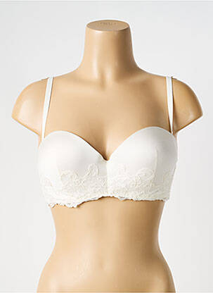 Sutien efect material satinat top sutien modelat bej AMBRA femeie