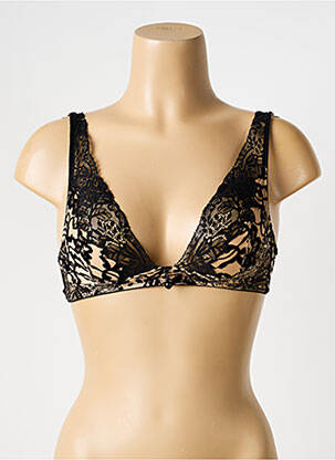 Sutien efect material satinat top triunghiuri negru AMBRA femeie