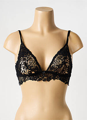 Sutien efect material satinat top triunghiuri negru AMBRA femeie