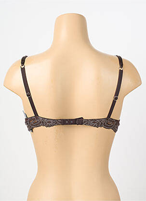 Sutien efect material satinat top sutien push-up maro AMBRA femeie