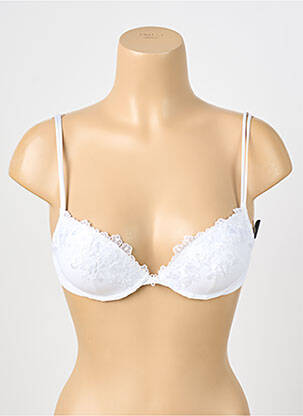 Sutien efect material satinat top sutien push-up alb AMBRA femeie