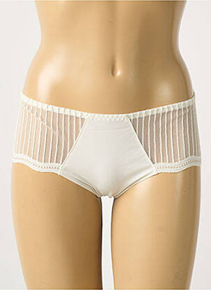 Shorty efect material satinat alb LOUISA BRACQ femeie