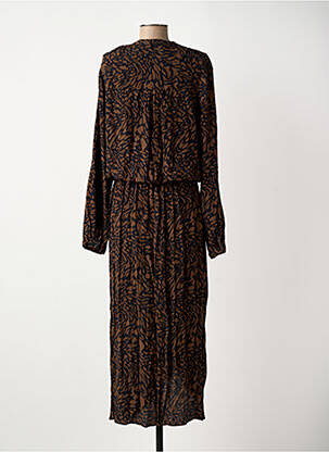Rochie lungă mâneci lungi mâneci lungi maro ELORA femeie