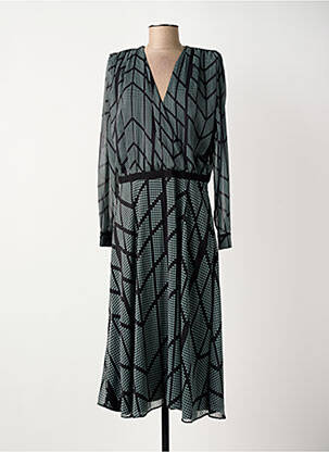 Rochie lungă mâneci lungi mâneci lungi verde ELORA femeie