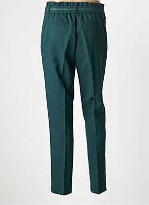 Pantalon slim țesătură poplin mărime normală verde ELORA femeie