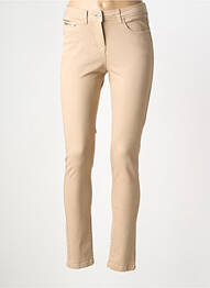 Pantalon slim țesătură poplin mărime normală bej ELORA femme