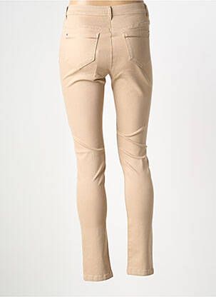 Pantalon slim țesătură poplin mărime normală bej ELORA femeie