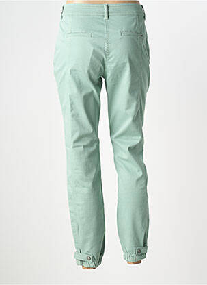 Pantalon slim țesătură poplin mărime normală verde ELORA femeie