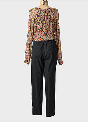 Salopetă-pantalon țesătură crep mâneci lungi negru ELORA femeie