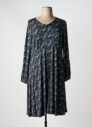 Rochie midi imprimeu fantezie mâneci lungi albastru AGATHE & LOUISE femme