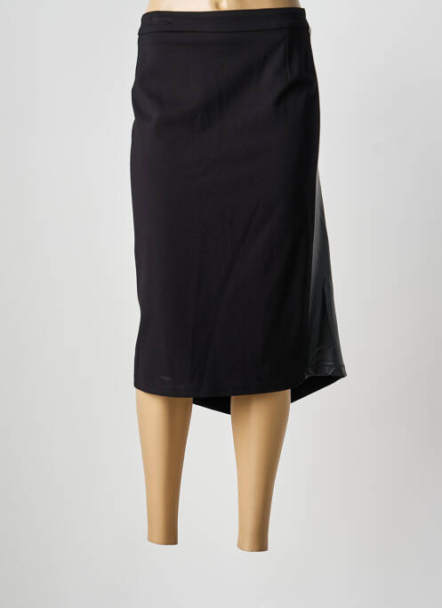 Fustă midi negru MAT. femeie