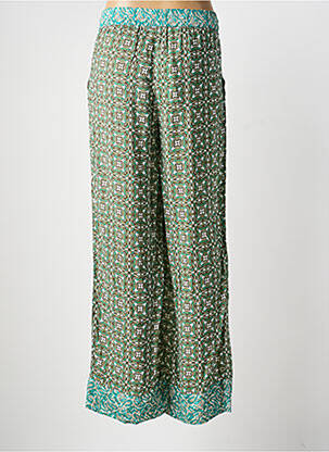 Pantalon larg țesătură poplin mărime normală verde B.YOUNG femeie