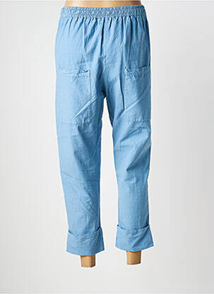 Pantalon 7/8 țesătură poplin mărime normală albastru PAN femeie