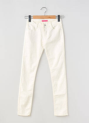 Pantalon slim țesătură acoperită mărime reglabilă bej TON TIN fată