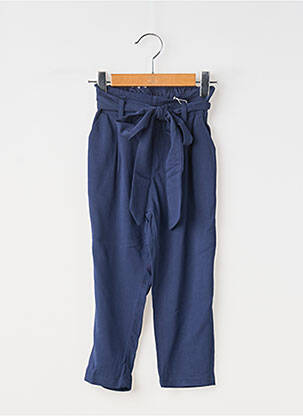 Pantalon drept croială morcov talie elastică albastru PM LOVING fată