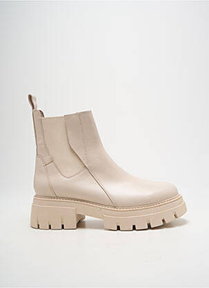 Botine/ghete material neted toc de 4 la 6 cm bej ASH femeie