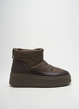 Botine/ghete material neted toc de 4 la 6 cm maro ASH femeie