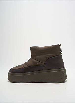 Botine/ghete material neted toc de 4 la 6 cm maro ASH femeie