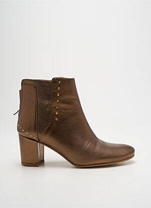 Botine/ghete material neted toc de 4 la 6 cm maro ANTOINETTE AMESKA femeie