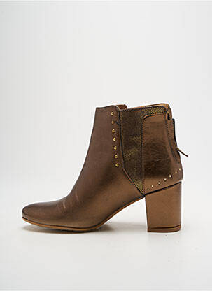 Botine/ghete material neted toc de 4 la 6 cm maro ANTOINETTE AMESKA femeie