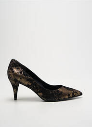 Pantofi cu toc țesătură satinată toc de 4 la 6 cm negru WHAT FOR femme