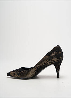 Pantofi cu toc țesătură satinată toc de 4 la 6 cm negru WHAT FOR femeie