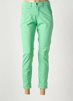 Pantalon chino țesătură poplin mărime normală verde SUMMUM femeie