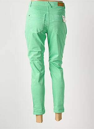 Pantalon chino țesătură poplin mărime normală verde SUMMUM femeie