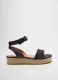Espadrile țesătură satinată toc de 4 la 6 cm negru CHATTAWAK femme