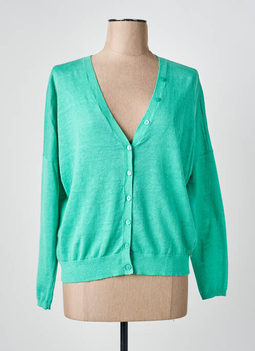 Vestă cu mâneci lungi verde DES PETITS HAUTS femeie