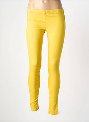 Pantalon slim talie elastică galben PIECES femeie