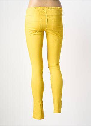 Pantalon slim talie elastică galben PIECES femeie