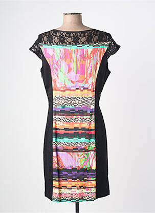 Rochie midi imprimeu fantezie mâneci lungi negru PAUL BRIAL femeie