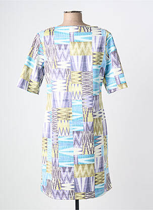 Rochie midi imprimeu fantezie mâneci scurte albastru HALOGENE femeie