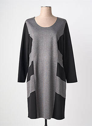 Rochie midi imprimeu fantezie mâneci lungi negru GUY DUBOUIS femeie