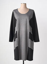 Rochie midi imprimeu fantezie mâneci lungi negru GUY DUBOUIS femme
