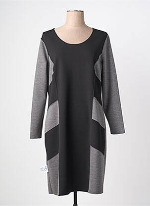 Rochie midi imprimeu fantezie mâneci lungi negru GUY DUBOUIS femeie