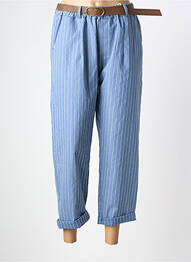Pantalon 7/8 talie elastică albastru FASHION femeie