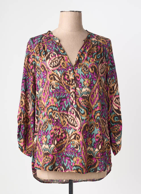 Bluză imprimeu fantezie mâneci lungi violet EMA BLUE'S femme