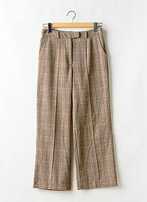 Pantalon drept închidere cu fermoar sub clapetă cu cârlig bej MOLLY BRACKEN femeie