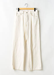 Pantalon drept închidere cu fermoar sub clapetă cu nasturi bej GINA TRICOT femme