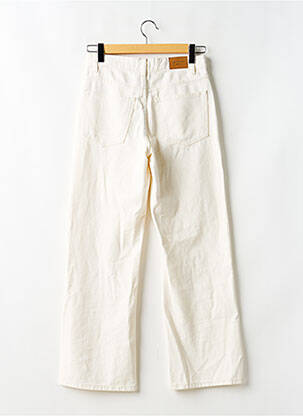 Pantalon drept închidere cu fermoar sub clapetă cu nasturi bej GINA TRICOT femeie