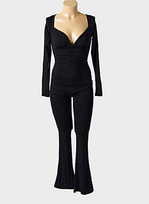 Salopetă-pantalon croială cambrată mâneci lungi negru OH POLLY femeie