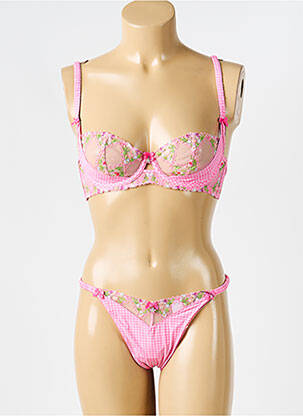 Set lenjerie bretele elastice reglabile roz LOUNGE femeie